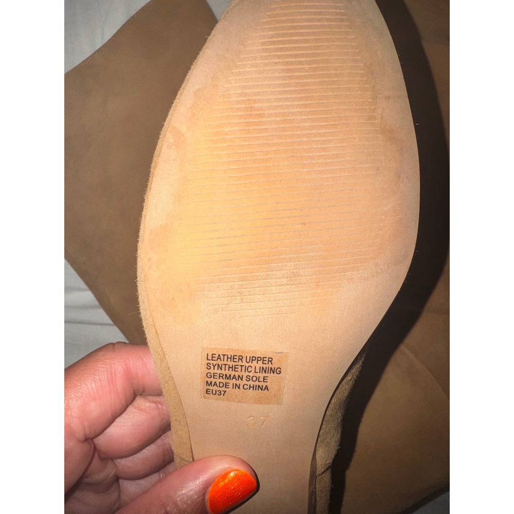 Silent D Erena Kitten Heel Boots Tan Suede Tall EU 37 US 7 Anthropologie - Picture 5 of 13
